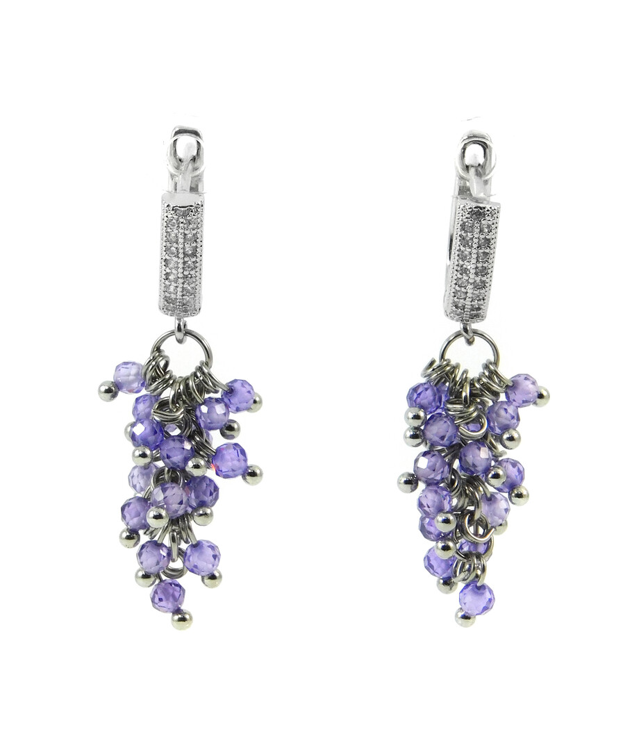 Exclusive earrings "Grape" Purple facet zircon