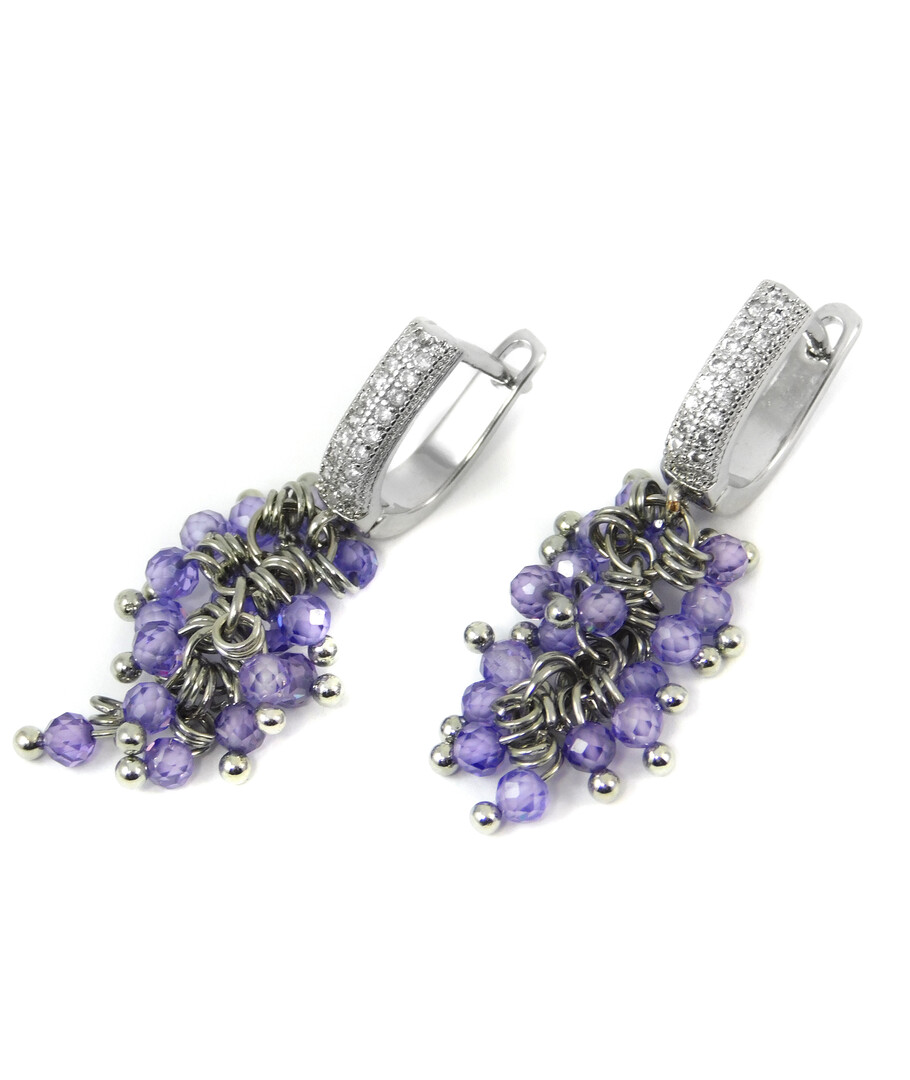 Exclusive earrings "Grape" Purple facet zircon