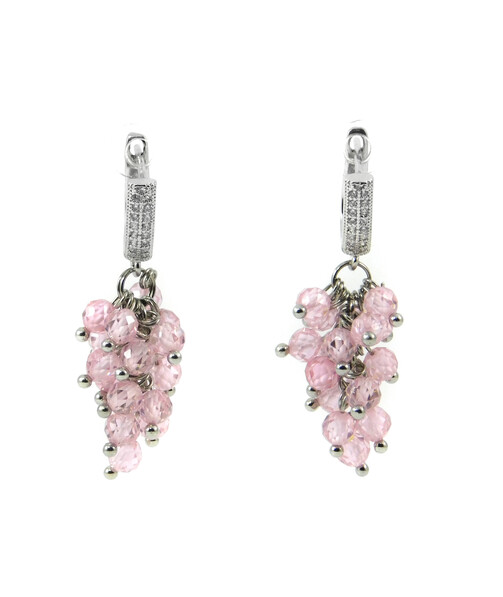 Exclusive earrings "Grape" Pink faceted zircon