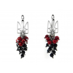 Exclusive earrings "Grape" Coral facet, Tourmaline facet