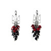 Exclusive earrings &quot;Grape&quot; Coral facet, Tourmaline facet