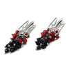 Exclusive earrings &quot;Grape&quot; Coral facet, Tourmaline facet