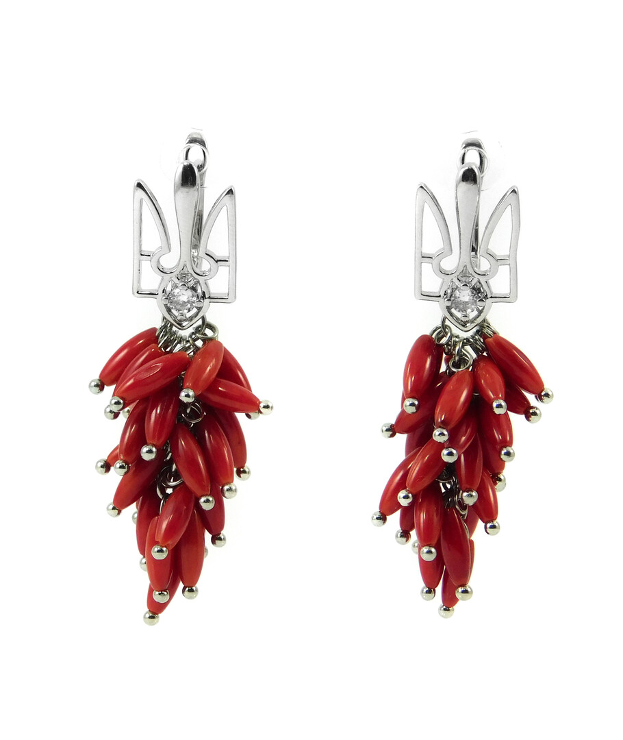 Exclusive earrings "Grape" Coral fig