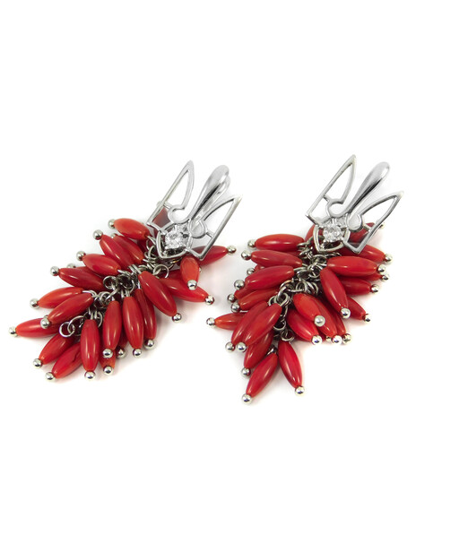 Exclusive earrings "Grape" Coral fig