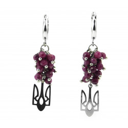 Exclusive earrings "Grape" Ruby facet