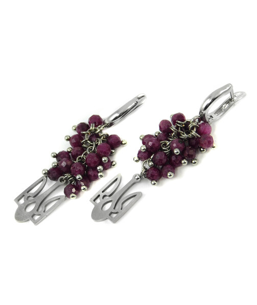 Exclusive earrings "Grape" Ruby facet