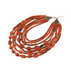 Exclusive necklace &quot;Hutsul young woman&quot; Sponge coral, rondel, tube, oval, 7-row