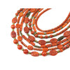 Exclusive necklace &quot;Hutsul young woman&quot; Sponge coral, rondel, tube, oval, 7-row