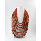 Exclusive necklace "Hutsul young woman" Sponge coral, rondel, tube, oval, 7-row