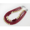 Exclusive necklace &quot;Irma&quot; Mother of pearl, coral crumb, 5 rows