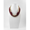 Exclusive necklace &quot;Irma&quot; Mother of pearl, coral crumb, 5 rows