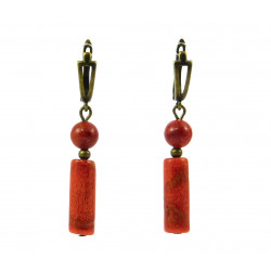 Exclusive earrings "Hutsulska Molodytsia" Koral gub., trub