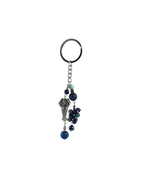 Exclusive keychain "Mikhail" Agate druse, Agate, Majorca, Aquamarine