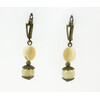 Exclusive earrings &quot;Caramel melody&quot; Mother of pearl, oval