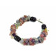 Exclusive bracelet "Spring mallows" Agate bar, Amethyst crumb, Chalcedony, Fluorite