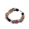 Exclusive bracelet &quot;Spring mallows&quot; Agate bar, Amethyst crumb, Chalcedony, Fluorite