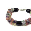 Exclusive bracelet &quot;Spring mallows&quot; Agate bar, Amethyst crumb, Chalcedony, Fluorite