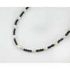 Exclusive necklace &quot;Lupine&quot; Rice pearls, Tourmaline facet