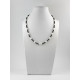 Exclusive necklace "Lupine" Rice pearls, Tourmaline facet