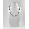 Exclusive necklace &quot;Lupine&quot; Rice pearls, Tourmaline facet