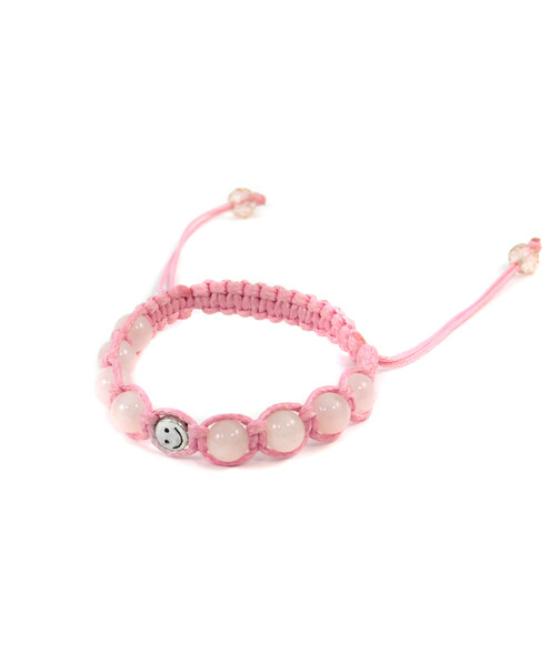 Exclusive children's shamballa "Smile" Rose quartz