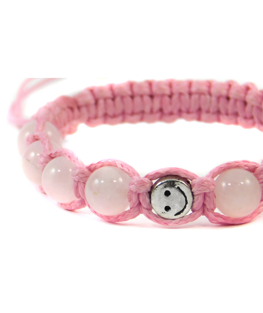 Exclusive children's shamballa "Smile" Rose quartz