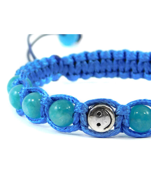 Exclusive children's shamballa "Smile" Aquamarine