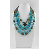 Exclusive necklace &quot;Almira&quot; Amazonite, Turquoise, Tiger. eye, Cat&#039;s eye, 5-row