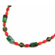 Exclusive necklace "Viburnum" Rice coral, zoisite cut, multifaceted topaz