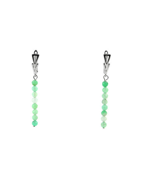 Exclusive chrysoprase earrings in the facet breed