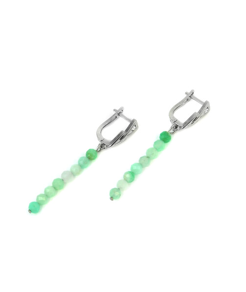 Exclusive chrysoprase earrings in the facet breed