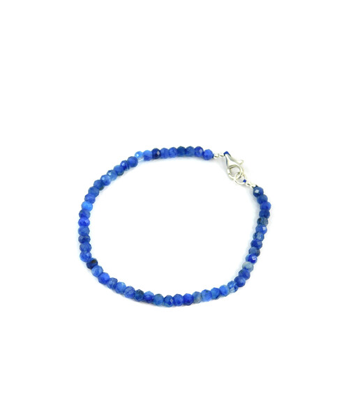 Exclusive bracelet Kyanite rondel, silver