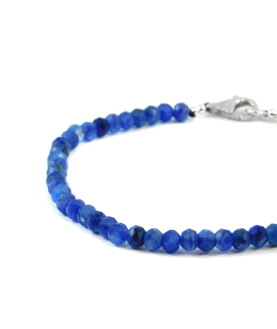 Exclusive bracelet Kyanite rondel, silver