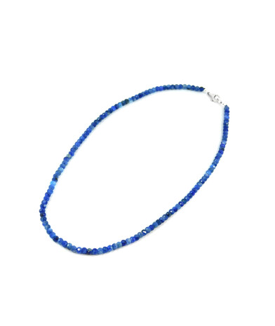 Exclusive necklace Kyanite rondel, silver