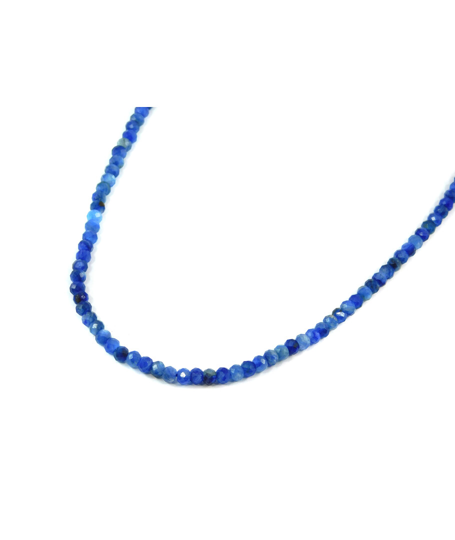 Exclusive necklace Kyanite rondel, silver