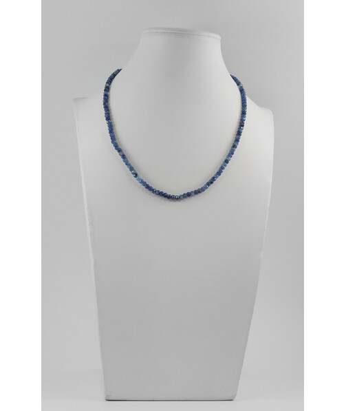 Exclusive necklace Kyanite rondel, silver