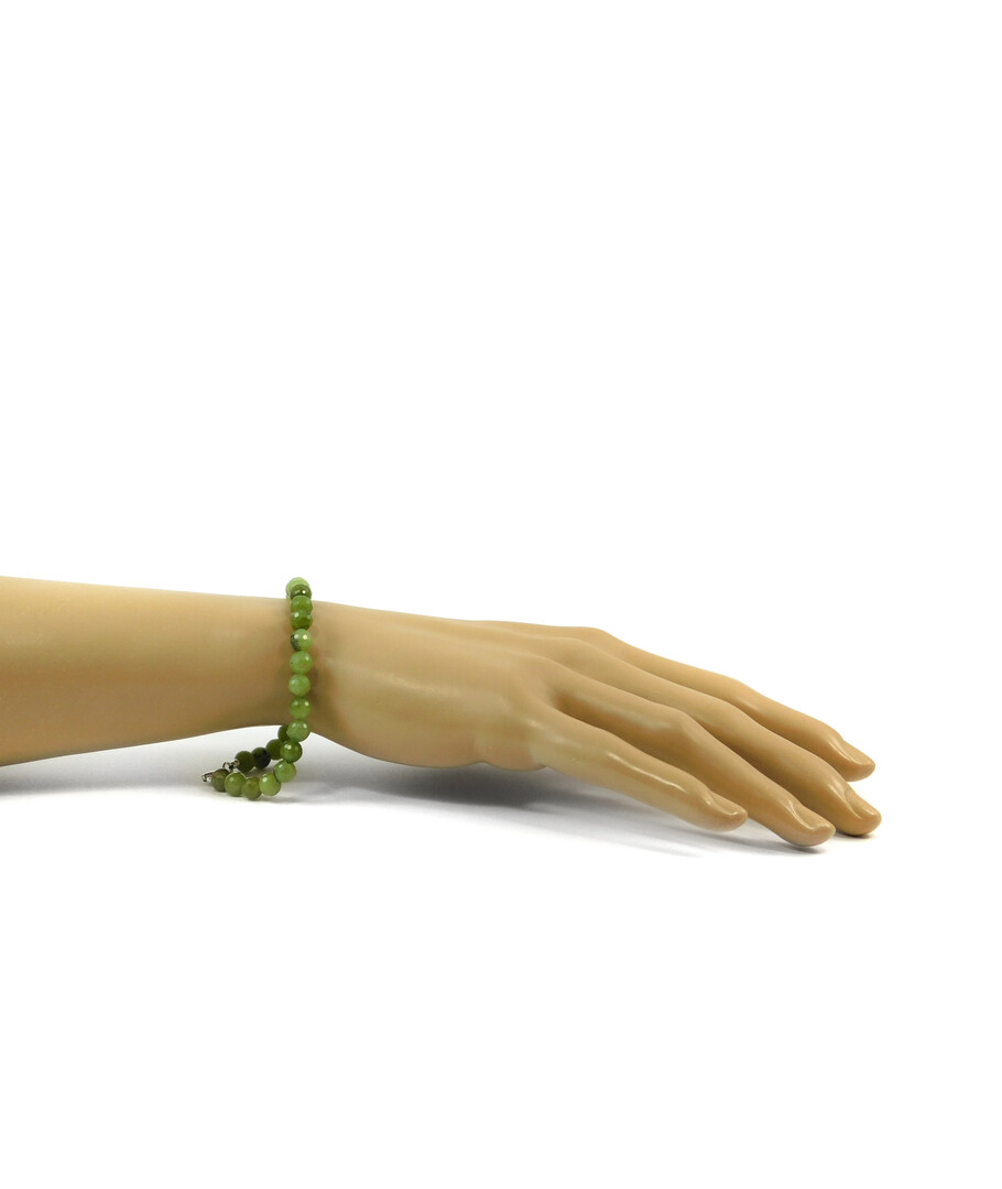 Exclusive bracelet Jadeite facet, silver