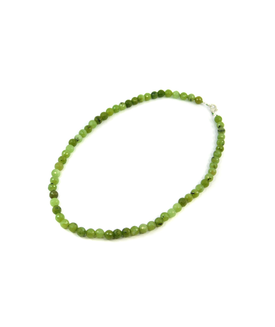 Exclusive jade facet necklace, silver