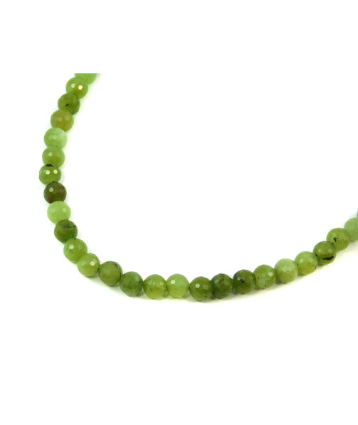 Exclusive jade facet necklace, silver