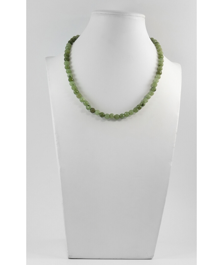 Exclusive jade facet necklace, silver