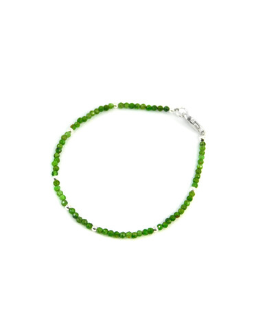 Exclusive bracelet Chrome diopside facet, silver