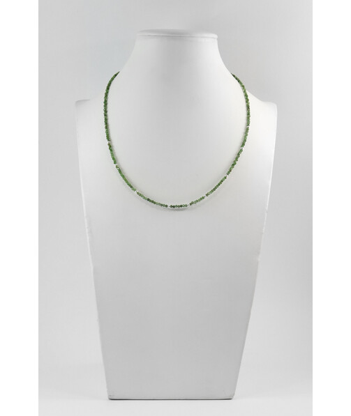 Exclusive necklace Chrome diopside facet, silver