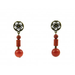 Exclusive earrings "Autumn miracle" carnelian, jasper, cylinder