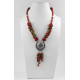 Exclusive necklace "Erin" Coral, rondel, crumb, chrysoprase crumb