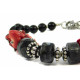 Exclusive bracelet "Chassis" Labrador rondel, Agate, Coral, Agate crumb