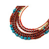 Exclusive necklace &quot;Vicontessa&quot; Coral drop, tube, rondel, Turquoise, Mother of pearl, 5th