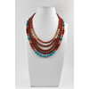 Exclusive necklace &quot;Vicontessa&quot; Coral drop, tube, rondel, Turquoise, Mother of pearl, 5th