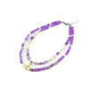 Exclusive necklace &quot;Lavender&quot; Amethyst, tail, mother-of-pearl, tail, 2-row