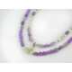 Exclusive necklace "Lavender" Amethyst, tail, mother-of-pearl, tail, 2-row