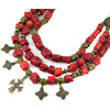 Exclusive necklace &quot;Allepo&quot; coral, 3-row